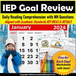 JANUARY Reading Comprehension with WH Questions IEP GOAL REVIEW for Autism